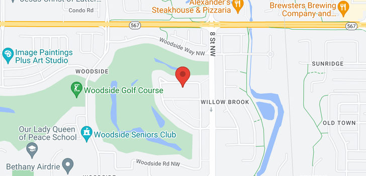 map of 115 Woodside Crescent NW